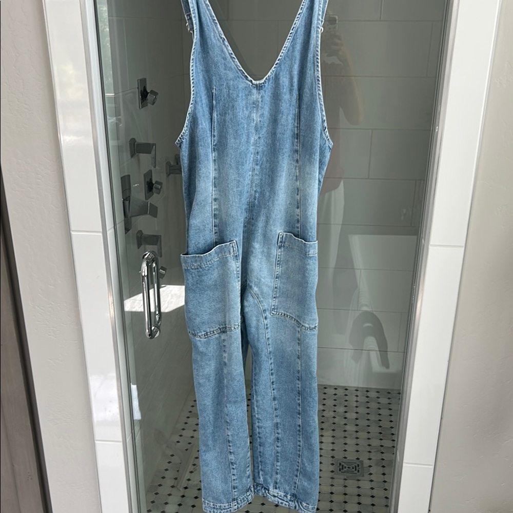 We The Free-Denim Overalls with Pockets